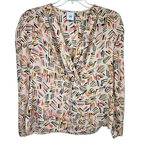 CAbi Marnie Abstract Print Popover Blouse Sz S - Picture 2 of 13